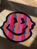 Alfombra Suave De Acrílico Tejida a Mano Diseño Sonriente Torcido Decoración Para Habitación Y Baño Alfombra Fluffy Independiente - details 14