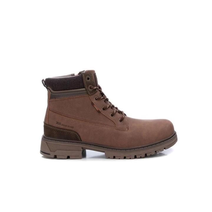 Stivaletto Uomo XTI 140465 – Modello Invernale In Ecopelle Con Suola Antiscivolo, Chiusura A Zip E Lacci, Certificato Vegano PETA
