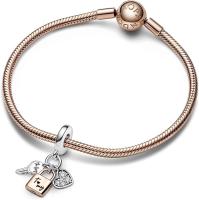 PANDORA Moments en Plata esterlina con Baño de dos tonos (only Colgante, Cadena no incluida) - details 4