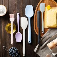 Set De 6 Cuchara De Silicona Gris Para Cocinar Y Hornear Resistentes Al Calor Y Antideslizantes Herramientas De Cocina Para Mezclar Y Hornear - details 2
