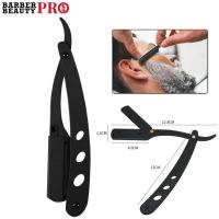 Cuchillo De Afeitar Manual De Acero Inoxidable Para Peluqueros Soporte De Cuchillo De Afeitar Para Afeitar La Cara Y Cortar El Cabello Herramienta De Peluquería Para Hombres - details 0