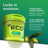 Gel de peinado ECO STAYLE "OLIVE OIL" para todo tipo de cabellos a base de agua y sin Alcohol, con aceite de oliva, zumo de aloe vera y proteina hidrolizada de trigo, sin DEA/TEA, sin Parabenos ni sulfatos, máxima fijación, vegano, envase de 473ml - details 0