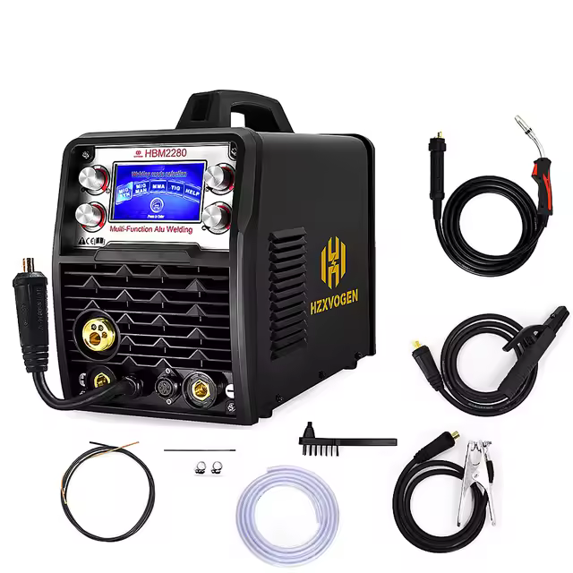 HZXVOGEN Máquina de Soldar Semi-automática de Aluminio 5 en 1 Inversor de 200A sin Gas para MIG ARC MMA TIG Mejoras del Hogar Herramientas - 1