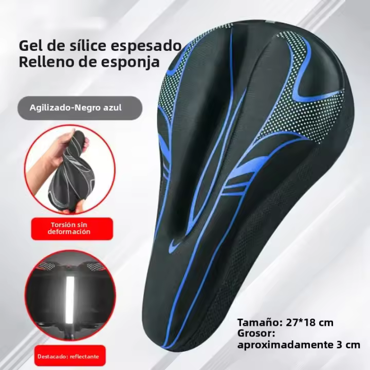 Sillín De Bicicleta 3D MTB GEL Para Hombres Y Mujeres Cubierta De Asiento De Carretera Accesorios De Ciclismo Piezas De Viaje Carbono - 1