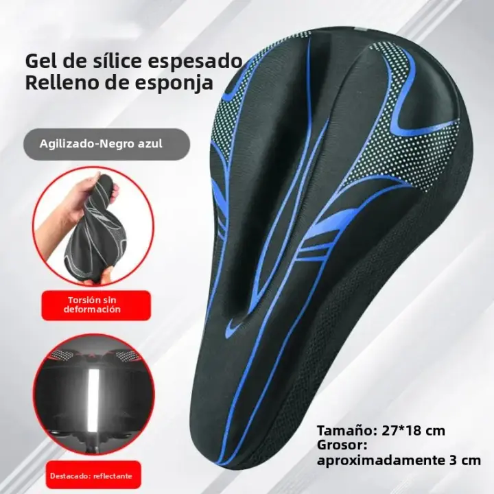 Sillín De Bicicleta 3D MTB GEL Para Hombres Y Mujeres Cubierta De Asiento De Carretera Accesorios De Ciclismo Piezas De Viaje Carbono - 1