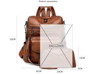 Mochila de cuero antirobo para Mujer, Diseño de moda, mochila de viaje, Bolso de hombre con Correa de muñeca. - details 0