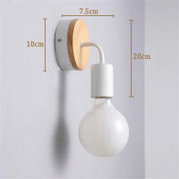Lámpara De Pared De Madera E27 Soporte Vintage Para Iluminación Interior Decorativa Para Dormitorio Comedor Sala De Estar - details 1