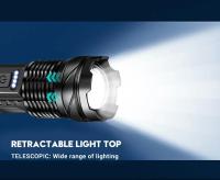 Linterna LED Potente XHP50 Impermeable Con Luz Lateral Y 7 Modos Recargable Por USB Y Zoom Para Camping Y Pesca - details 3