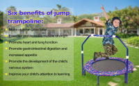 Trampolín de 36 Pulgadas|Cama Elastica Niños con Mango Ajustable y Cubierta Acolchada de Seguridad Trampolín Plegable|Rebote de Fitness Silencioso para Ejercicio, Interior y Jardín - details 0