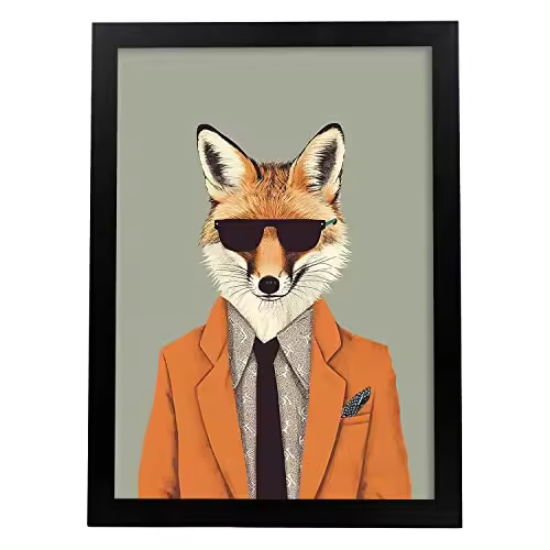 Nacnic Póster Moda Foxes - Alta Calidad - Marco Resistente - Diseño único - 1