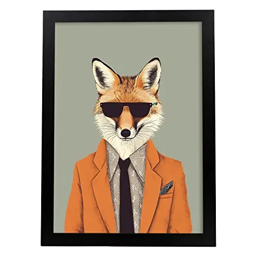 Nacnic Póster Moda Foxes - Alta Calidad - Marco Resistente - Diseño único - 1