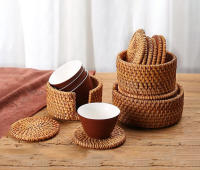 KEMORELA 1PC Taza De Madera Natural Redonda Hecha a Mano Tapete De Coaster Para Vajilla Tapete De Aislamiento Para Vaso Decoración De Cocina Accesorios - details 3