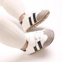 Zapatos De Caminar Para Bebés 0-18 Meses Con Solapa De Goma Suave Y Material De Cuero PU Cómodos Y Versátiles Con Patrón Rayado - details 10