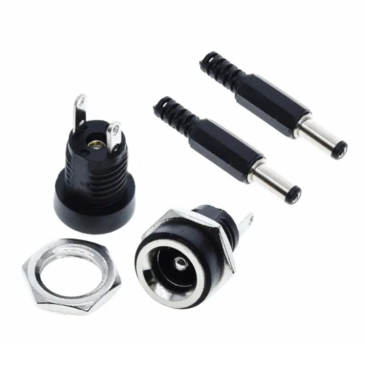 10PCS 5Pares Conector De Poder DC 2.1x5.5mm Plug Jack Femenino + Macho Adaptador De Conector De Poder DC-022B Para Computadora - 1