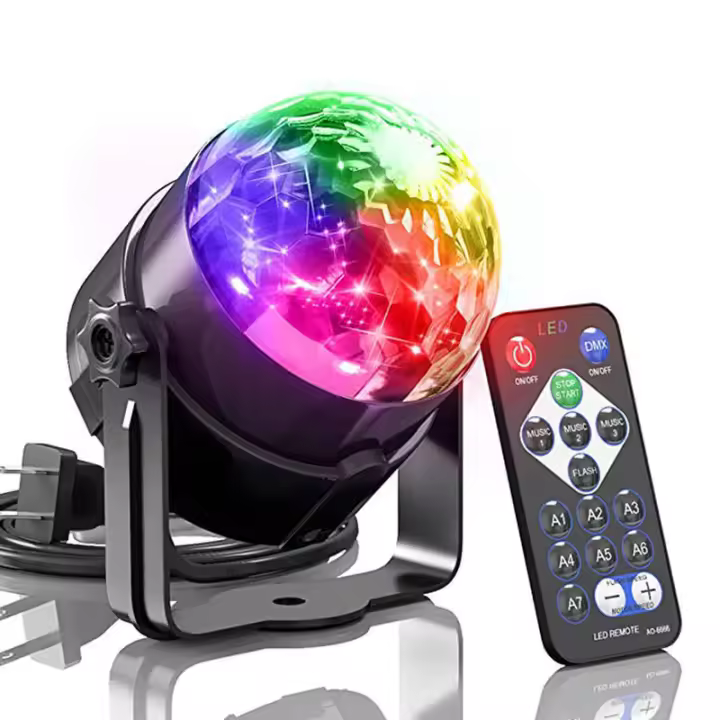 PORCHEDDU Bola de disco, Luces de Fiesta activadas por Voz con control remotamente, iluminación de DJ, 7 Modos de Luz, control de RPM, adoptado para el hogar, habitación, suministro de baile, navidad, Decoraciones de fiesta de Halloween - 1