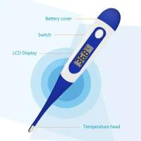 Termómetro Digital Para Bebés Uso Oral Y Axilar Lectura Rápida Y Precisa Pantalla LCD Alerta De Fiebre Termómetros Para Baño De Bebé - details 6