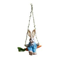 Colgante De Conejo De Pascua Decorativo Coleccionable Para Regalo De Cumpleaños Oficina Hogar Adorno Jardín Material CRYSTAL Estilo Pastoral - details 6