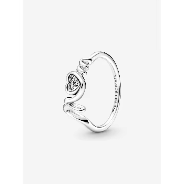 Pandora - Anillo de Corazón with pavé para Mamá-Plata de Lei - 1