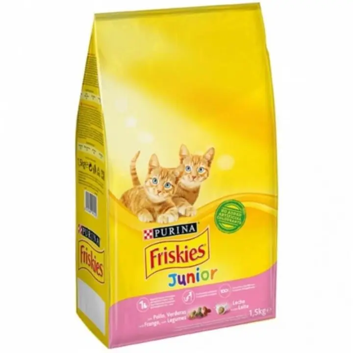 Purina Friskies Junior Pienso para Gatitos con Pollo y Croquetas de Leche para un Crecimiento Saludable - 1