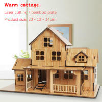 Puzzle 3D De Madera Arquitectura Villa Casa DIY Educativo Para Niños Y Niñas Regalo De Cumpleaños Juego De Construcción Unisex - details 0