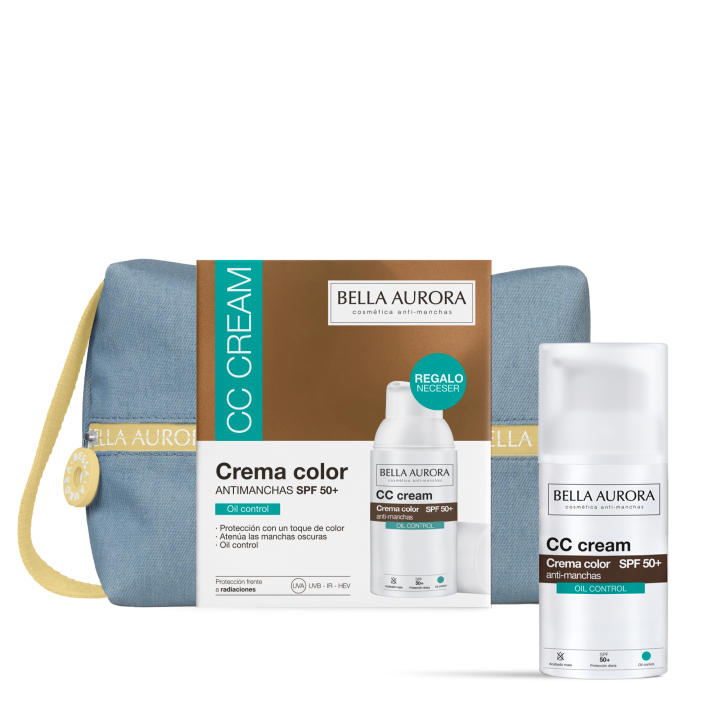 Bella Aurora Pack CC Cream Antimanchas SPF 50+ Oil Control | Crema Facial con Color Adaptativo | Acabado Mate y Sin… — oferta en Miravia