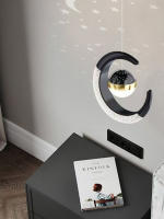 Modern Chandelier De Lámpara De Vidrio Translúcido Alta Calidad Ajustable Para Decorar Comedor Y Dormitorio Estilo Luna Dorada - details 3
