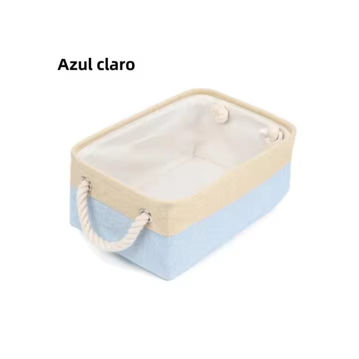 Cesta De Almacenamiento De Ropa Para Bebe Organizador De Lino Plegable Para Calcetines Sujetores Y Juguetes En Colores Gris Azul Dark Café Rosa Green Beige - 1