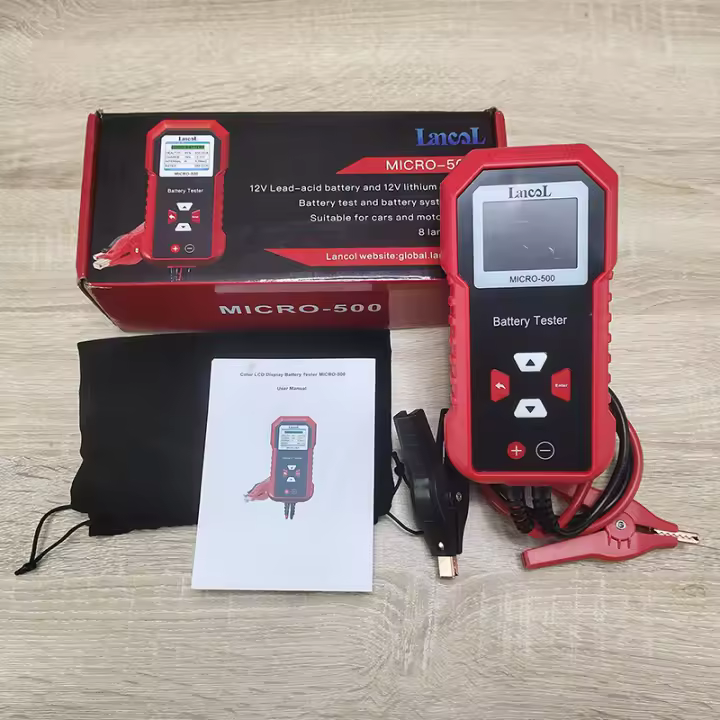 Testero De Batería De Coche 12V 40-3000 CCA Analizador De Baterías De Plomo-Acidez Con Pantalla LED Tester De Baterías MICRO-500 - 1
