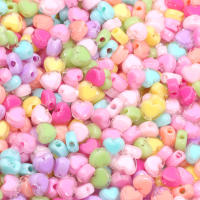 50Pcs Bolas De Acrílico Corazón Multicolor 7x8mm Para Creación De Joyas Pulseras Y Aretes Accesorios DIY Espaciadores Pequeños - details 0