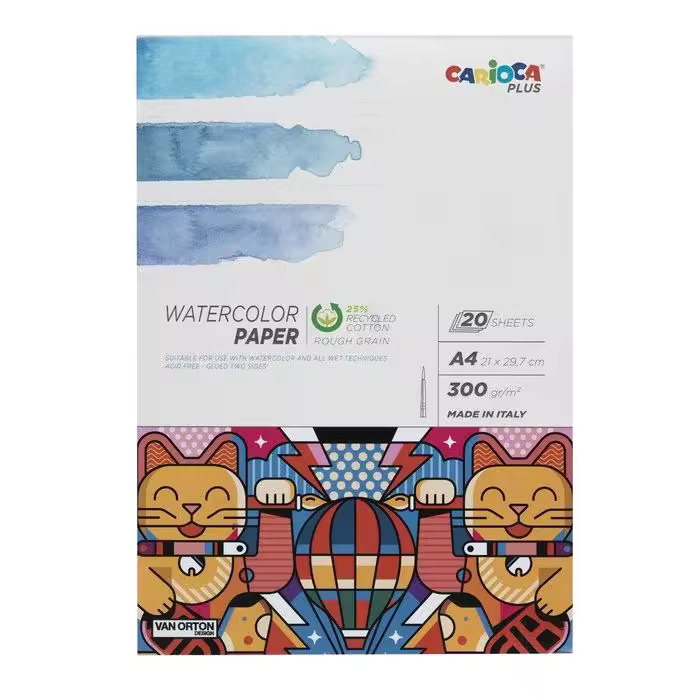 UNIVERSAL BLOC ACUARELA CARIOCA PLUS A4 20 HOJAS 300GR CARIOCA PLUS 1x21x30 Cms. - 1