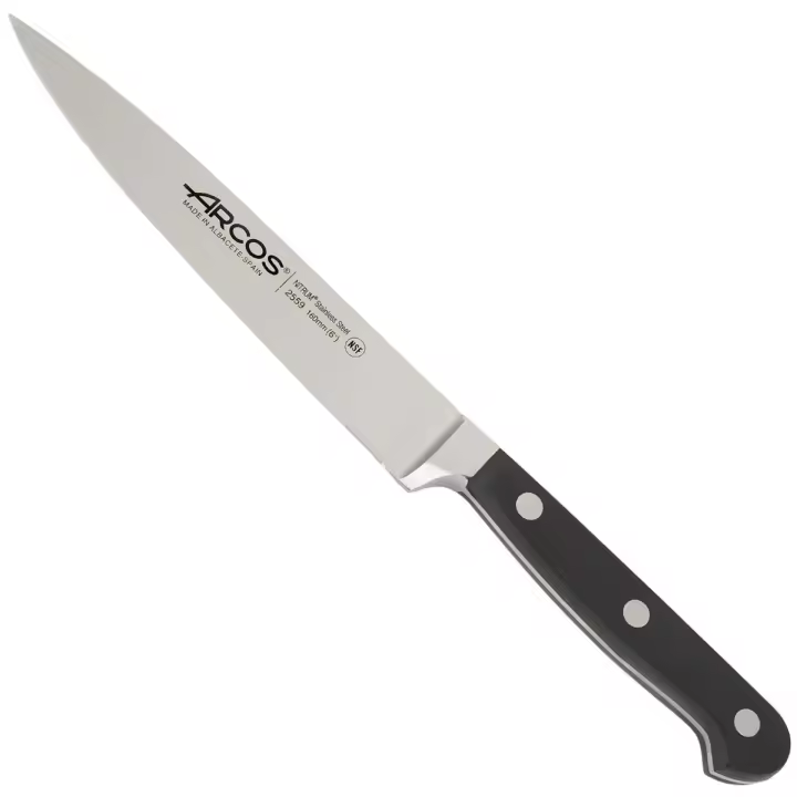 ARCOS Clásica - Cuchillo de Cocina (160 mm) - Hoja de Acero Inoxidable Forjado Nitrum® - Mango Negro de Polioximetileno (POM) - 1
