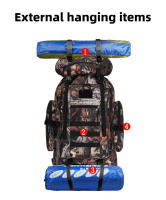 Mochila Táctica De Camuflaje 100L Para Senderismo Gran Capacidad Mochila De Escalada Y Camping Exterior Mochila Expansible Unisex - details 2