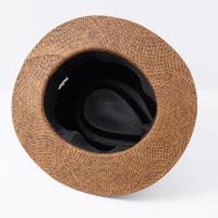 Sombrero De Paja Natural Para Hombre Moda Verano Trendy Sombreros De Playa Protección Solar Color Sólido Fedoras Casual Sombrero De Vaquero Jazz Gangster - details 14