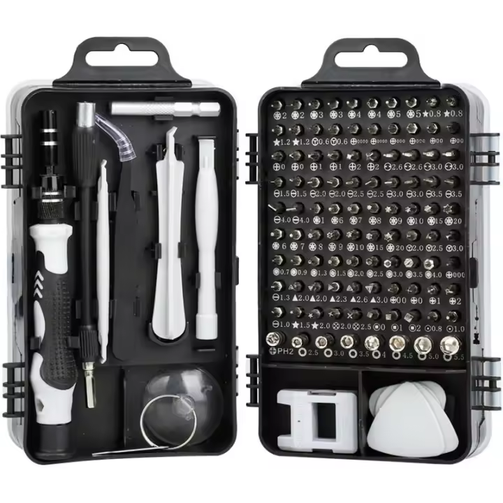 Juego de dethornilladores de precisión 115 en 1, herramienta de reparación Electrónica, color gris y Rojo - 1