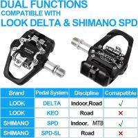 Pedal De Bicicleta BUCKLOS SPD/LOOK DELTA Dual Función Auto-Desbloqueable Para Montañas Y Carreteras Con Cleat De Bicicleta - details 1