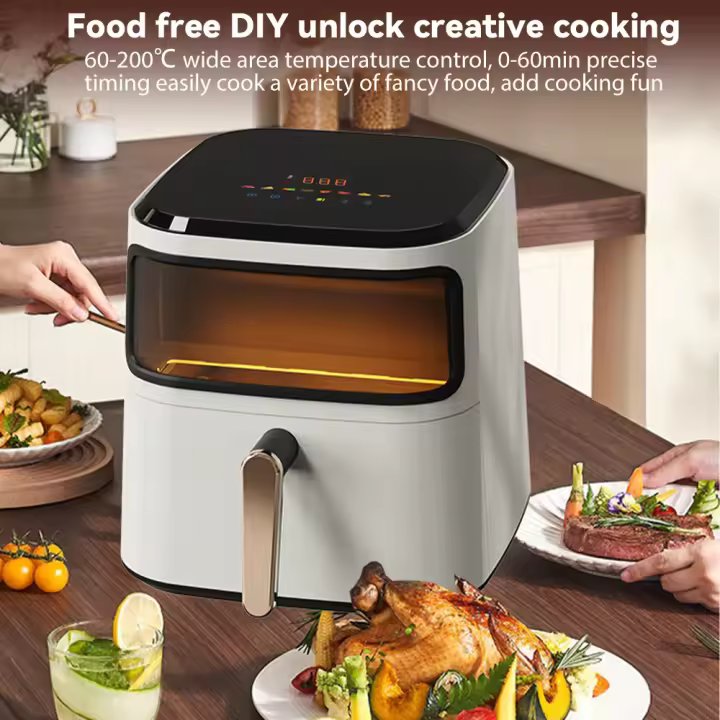 Freidora de aire eléctrica inteligente para el hogar, horno multicapa multifuncional sin aceite, 6L, 220V, 110V - 1