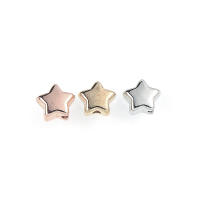 100pcs Cuentas Redondas De Estrella 4mm 5mm 6mm En Oro Y Plata Para Fabricación De Joyas Accesorios DIY Espaciadores Libres - details 0