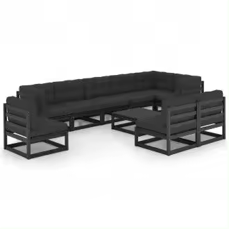 VIDAXL 3076693 conjunto de muebles para el jardín fabricado en pino con cojines de color negro vida xl - 1
