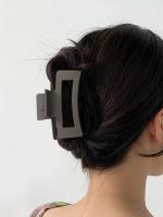 Pinza Para El Cabello De Plástico Mate De Color Puro Tendencia Para Mujeres Accesorios De Pelo Clips Rectangulares Pastel Grandes - details 0
