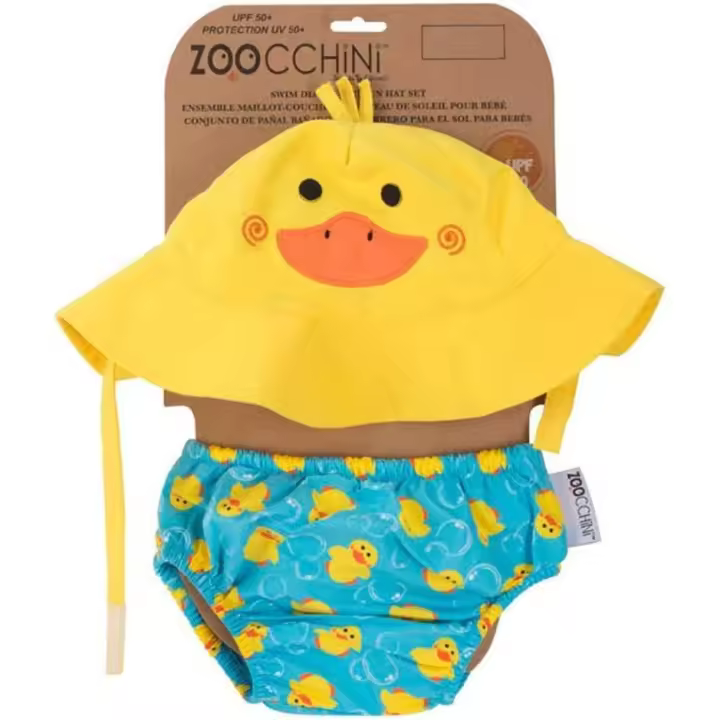 Bañador para Niños con Gorrito ZOOCCHINI UPF 50+ M  (6 - 12 meses) - Proteccion al sol , Asegurada la Sujeción Cómoda del Pañal - 1