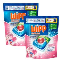 Wipp Express Power Caps Detergente en Cápsulas para Lavadora Power Caps Pack de 2 bolsas de detergente máquina líquido limpieza profunda fragancia floral bolsa 33 cápsulas (66 cápsulas en total) - details 0