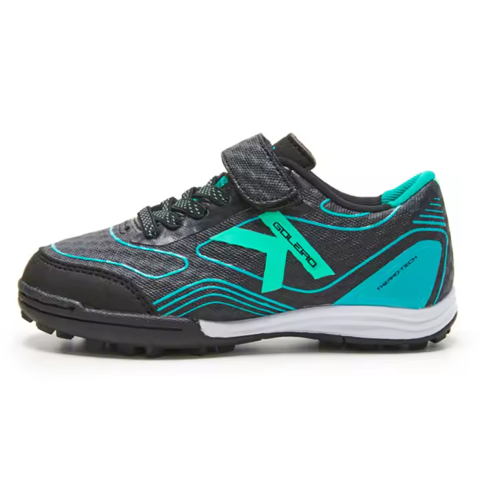 KELME GOLEIRO KIDS ELASTIC 55168 ZAPATILLAS FUTBOL SALA DEPORTES INTERIOR  Y EXTERIOR NIÑ@ 88 NEGRO VERDE - 1