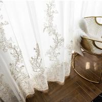 Cortinas De Encaje Bordado Estilo Princesa Para Sala De Estar Comedor Dormitorio Translúcidas De Poliéster 100% Un Panel - details 3