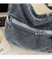 Bolso De Hombro Casual De Denim Lavado Resistente Al Desgaste Con Múltiples Bolsillos Y Gran Capacidad Para Mujer - details 2