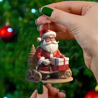 Colgante De Navidad De Santa Claus Y Payaso De Acrílico Rojo Para Decoración De Ventanas Y Coches Regalo De Adornos De Árbol De Navidad - details 6