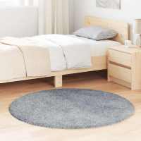 vidaXL Alfombra peluda de pelo largo NAVARRA 120x120cm poliéster en color Beige/Crema/Gris plateado y más - details 2
