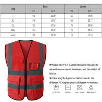 Chaleco De Seguridad Reflectante Para Verano Visibilidad Alta Con Bolsillos Cremallera Para Trabajo Nocturno Y Construcción Sin Mangas Unisex - details 8