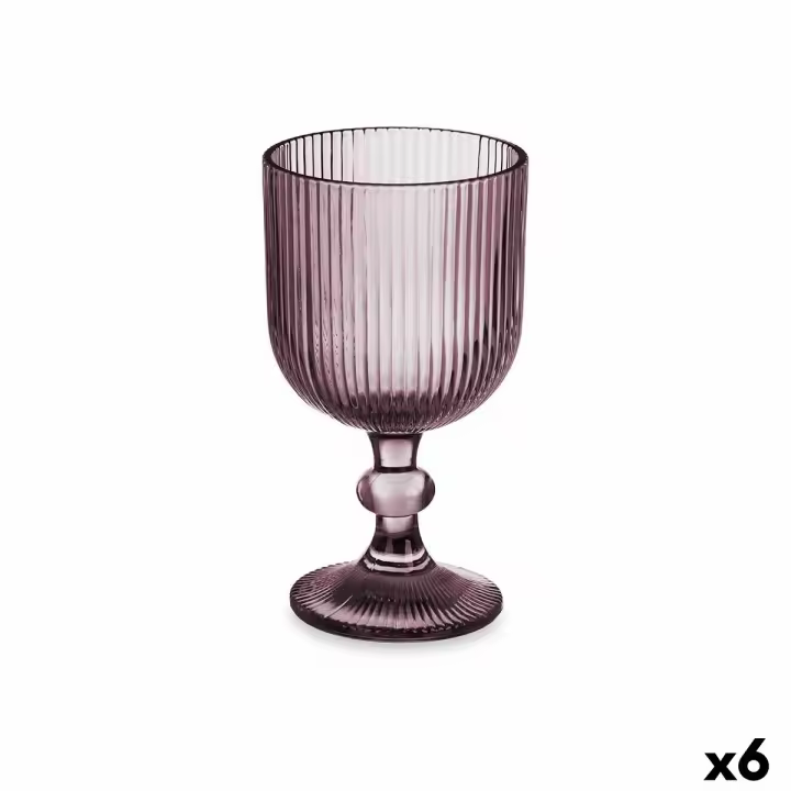 Copa de vino Rayas Gris Vidrio 260 ml (6 Unidades) - 1