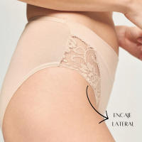 DON ALGODON | Pack de 6 Braguitas Bikini | en 1 o 3 Colores: Negro, Beige, Blanco | 93% Algodon | Encaje lateral Elegante y Cómodo - details 1