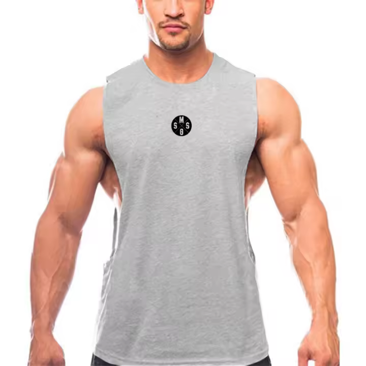 Men's Summer Gym Bodybuilding Tank Tops High Quality Sleeveless Cotton T-shirts Workout Fitness Singlets Sport Vest Clothing - 1